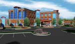 Carolinas HealthCare System has proposed a 64-bed hospital, shown in the rendering above, in growing Fort Mill, S.C., a suburb of Charlotte, N.C. It is one of three systems competing for new beds in Wake County.
Rendering courtesy of Carolinas HealthCare