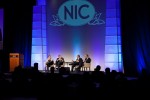 One of the panels during the recent NIC conference discussed how investors
allocate capital for senior living real estate. The panelists included (from left
to right) Rick Matros of Sabra Health Care REIT, David Roth of Blackstone Group, Noah Levy of Prudential Real Estate Investors and Ted Bigman of Morgan Stanley Investment Management. Photo courtesy of NIC/jvinfante photography