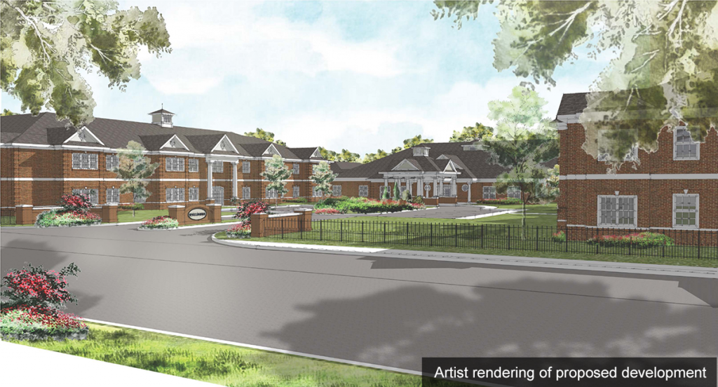 Plans for the $35.3 million Wellmore of Tega Cay senior living community include 80 assisted living units, 24 memory care residences, 48 units skilled nursing and short-term rehab units, a dining clubhouse, and a health and wellness center. Rendering courtesy of CNL Healthcare Properties 