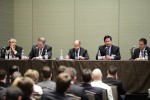 A recent BOMA MOB conference panel included (from left to right): Jeff Cooper of Savills, Tony Helton of Cleveland Clinic, David Johnson of BMO Capital Markets, Vince Cozzi of Ventas and moderator Peter Volas of Cleveland Clinic. Photo courtesy of BOMA