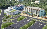 NexCore Group’s 79,491 square foot Holy Cross Germantown Hospital Medical Office Building (left) is scheduled to open about 10 months after the new 93-bed hospital.
(Rendering courtesy of NexCore Group)