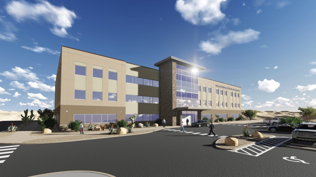 The three-story, 55,000 square foot Sierra Vista Medical Office Building is scheduled to open next spring in conjunction with the opening of a replacement hospital in the southern Arizona community. (Rendering courtesy of Rendina Healthcare Real Estate)