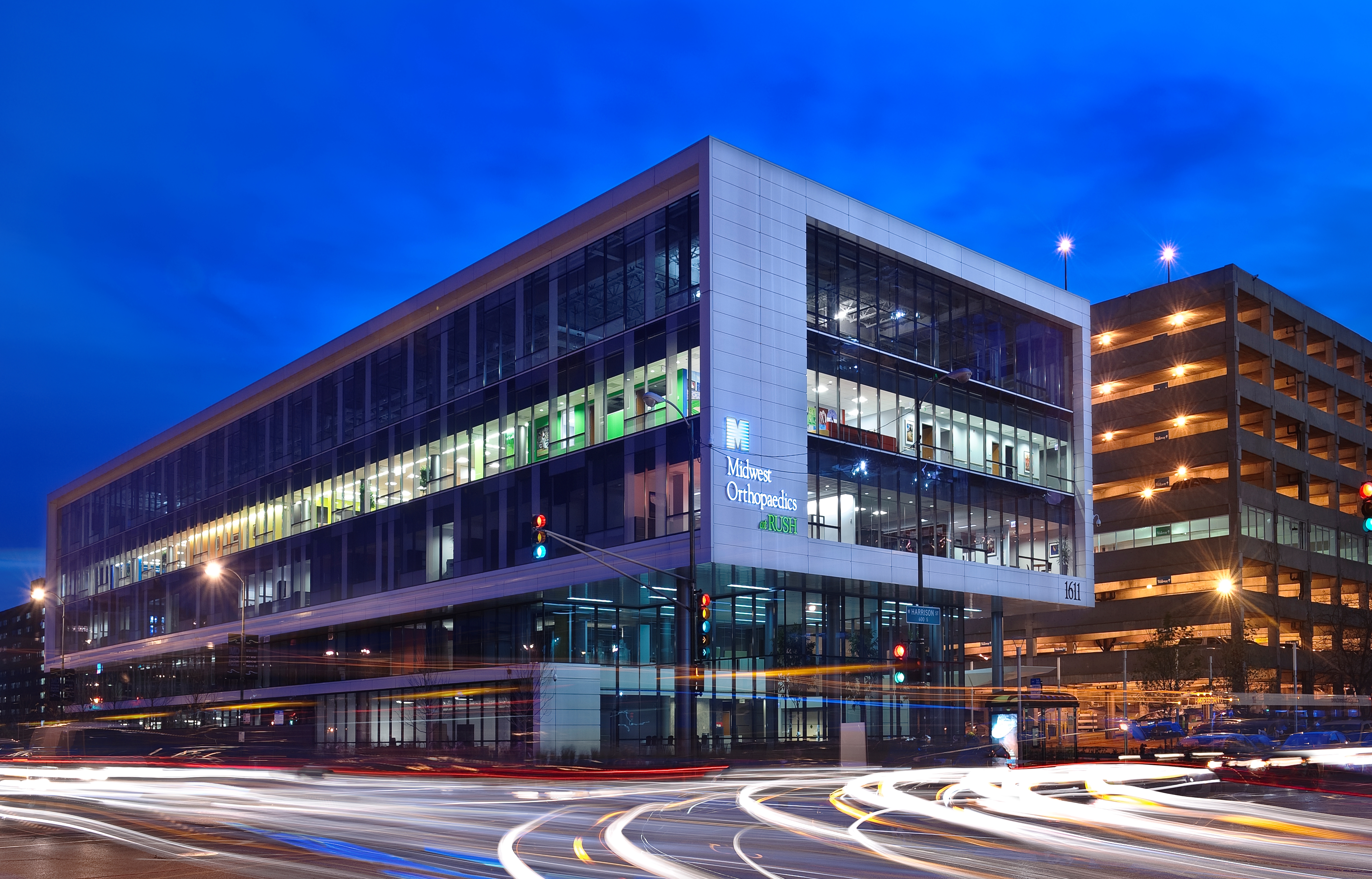 Chicago-based Harrison Street Real Estate Capital recently acquired about half of the square footage of the 220,000 square foot orthopedic ambulatory care building on the campus of Rush University Medical Center in Chicago. (Photo courtesy of CBRE Group Inc.)