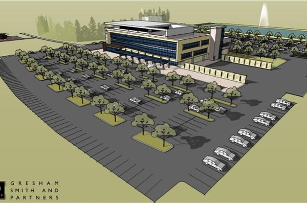 West Florida Health plans to break ground by mid-2015 for a 100,000 square foot outpatient center in Brandon, Fla.  (Rendering courtesy of West Florida Health)