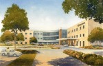 A new 120-bed replacement hospital by Franciscan Alliance is planned for a site just outside of Michigan City, Ind. The new facility is slated to feature up to 120 all-private inpatient rooms, outpatient services and a medical office building. (Rendering courtesy of Franciscan Alliance)