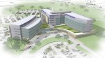 A new $485 million campus on the outskirts of Rockford, Ill., will include a hotel and retail space on adjacent parcels,.
Rendering courtesy of MercyRockford Health System