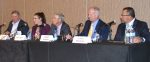 The recent BOMA MOB conference panel on third-party capital partners included (from left to right), moderator Andy Dow of Winstead, Courtney Hanfland of CHI, Deeni Taylor of Physicians Realty Trust, Joe Euphrat of CleanFund Commercial and Lance Mendiola of Christus Health. (HREI photo)