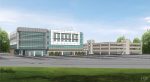 The development unit of Scottsdale, Ariz.-based Healthcare Trust of America Inc. plans to raze four small MOBs and add this 125,000 facility as part of a $43 million redevelopment of its medical park near WakeMed hospital in Cary, N.C. Rendering courtesy of HTA