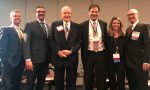 The "Trends and Market Forces" panel at InterFace Healthcare West included (from left to right): moderator Todd Varney of NexCore, Carl Nelson of Orcutt | Winslow, Neil Carolan of Rendina, Jake Dinnen of PMB, Nancy Moses of Trammell Crow and John Grossman of Millie and Severson. (HREI photo)