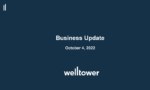 News Release: Welltower Issues Business Update (October 2022)