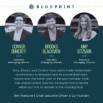 Blueprint Healthcare Real Estate Advisors is proud to announce the appointment of Connor Doherty, Brooks Blackmon, and Amy Sitzman to Executive Managing Director.