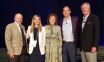 The GlobeSt Healthcare conference developer panel discussion included (from left to right): Sean Miller of Anchor Health Properties, Jaime Northam of Ryan Cos. US Inc., Sharon Harper of The Plaza Companies, Jake Dinnen of based PMB and Malcolm Sina of Sina Companies. Not pictured: Moderator Murray W. Wolf of HREI™. (HREI™ photo)