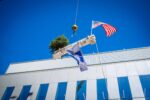 A ceremonial beam-lifting marked a major milestone in the construction of two Cleveland Clinic research buildings in the Cleveland Innovation District. Courtesy of Cleveland Clinic