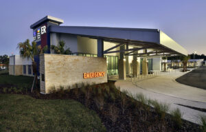 Texas and Florida continue to lead the nation in FSED development. Baptist Health operates eight FSEDs in Northeast Florida, including this $17.6 million, 23,879 s.f. facility completed in November 2024, and recently acquired a site for a ninth.
Photo courtesy of Baptist Health