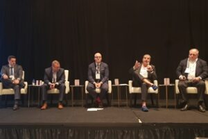 The “Creative Lease Financing Structures” panel discussion during the BOMA Medical Real Estate Conference April 30 included (from left to right): moderator Sean Maynard of Brown Gibbons Lang, Craig Fimple of NexCore Group, Ben Mingle of Centurion Foundation, Howard Vogel of The Walker Group, and Greg Fawcett of JLL Securities.
HREI™ photo