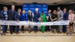 Lt. Gov. Dan Patrick, center, joins other state and local dignitaries to cut the ribbon for the Texas Behavioral Health Center, operated by UT Southwestern. Southwestern, ribbon cutting, Lt. Governor Dan Patrick, Texas House of Representative Toni Rose, HHSC Executive Commissioner Stephanie Muth, Dr. Hicham Ibrahim, Texas Sen. Royce West, UT Regent Christina Melton Crain, UT Chancellor John Zerwas, MD